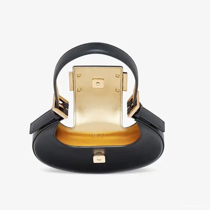 Cheap Bag Cookie In Calf Hobo Leather Black Fendi Mini 0503